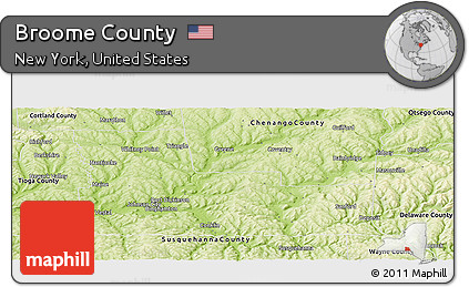 Physical Panoramic Map of Broome County