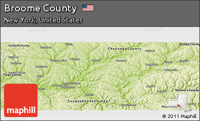 Physical Panoramic Map of Broome County