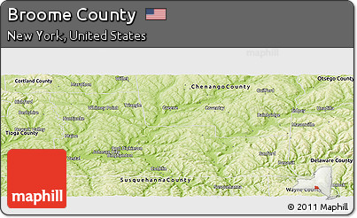 Physical Panoramic Map of Broome County