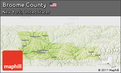 Physical Panoramic Map of Broome County, lighten