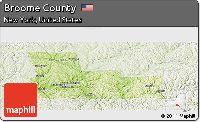 Physical Panoramic Map of Broome County, lighten