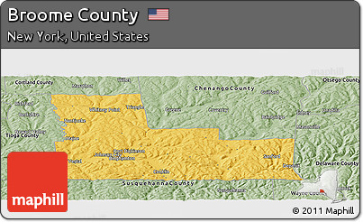 Savanna Style Panoramic Map of Broome County