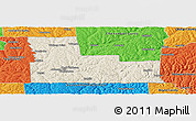 Shaded Relief Panoramic Map of Broome County, political outside