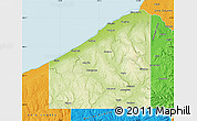 Physical Map of Chautauqua County, political outside