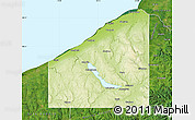 Physical Map of Chautauqua County, satellite outside