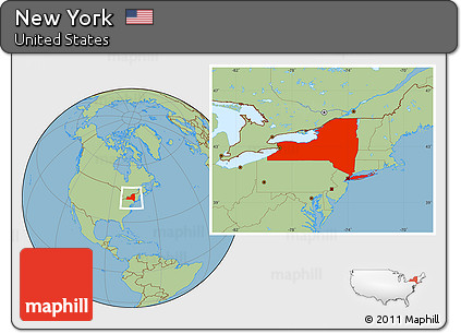 Savanna Style Location Map of New York