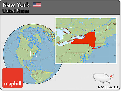 Savanna Style Location Map of New York