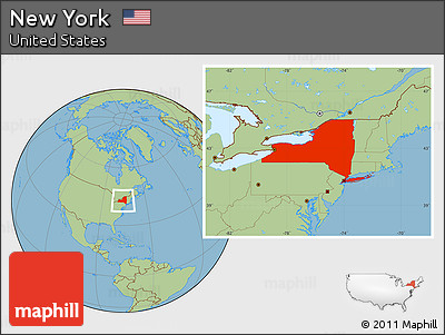 Savanna Style Location Map of New York