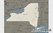 Shaded Relief Map of New York, darken