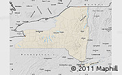 Shaded Relief Map of New York, desaturated