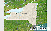 Shaded Relief Map of New York, satellite outside