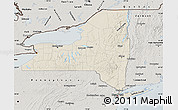 Shaded Relief Map of New York, semi-desaturated