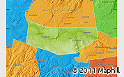 Physical Map of Montgomery County, political outside