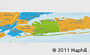 Physical Panoramic Map of Nassau County, political outside