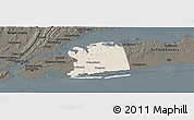 Shaded Relief Panoramic Map of Nassau County, darken
