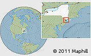 Savanna Style Location Map of New York County, highlighted parent region, hill shading