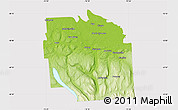 Physical Map of Onondaga County, cropped outside
