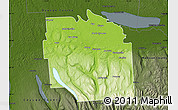 Physical Map of Onondaga County, darken