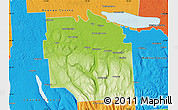 Physical Map of Onondaga County, political outside