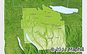 Physical Map of Onondaga County, satellite outside