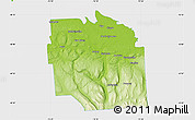 Physical Map of Onondaga County, single color outside
