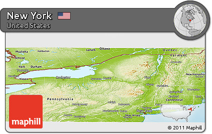 Physical Panoramic Map of New York