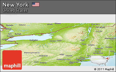 Physical Panoramic Map of New York