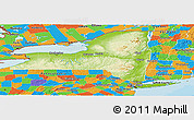 Physical Panoramic Map of New York, political outside