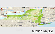 Physical Panoramic Map of New York, shaded relief outside