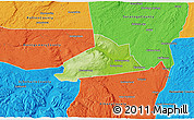 Physical 3D Map of Schenectady County, political outside