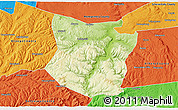 Physical 3D Map of Schoharie County, political outside