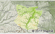 Physical 3D Map of Schoharie County, semi-desaturated