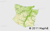 Physical 3D Map of Schoharie County, single color outside