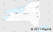 Silver Style Simple Map of New York, single color outside