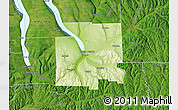 Physical Map of Tompkins County, satellite outside