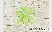 Physical Map of Tompkins County, shaded relief outside