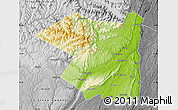 Physical Map of Ulster County, desaturated