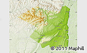 Physical Map of Ulster County, lighten