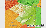 Physical Map of Ulster County, political outside