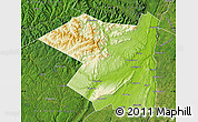 Physical Map of Ulster County, satellite outside