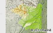 Physical Map of Ulster County, semi-desaturated