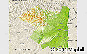Physical Map of Ulster County, shaded relief outside