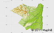 Physical Map of Ulster County, single color outside