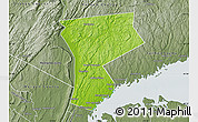 Physical Map of Westchester County, semi-desaturated