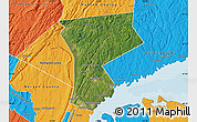 Satellite Map of Westchester County, political outside