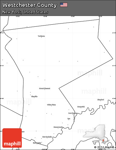 Blank Simple Map of Westchester County