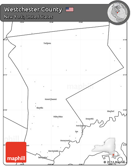 Blank Simple Map of Westchester County