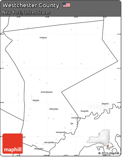 Blank Simple Map of Westchester County