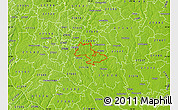 Physical Map of ZIP code 27610