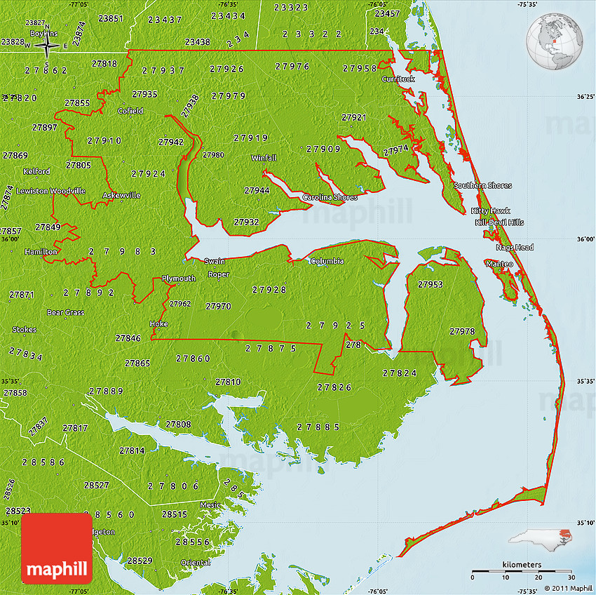 Physical Map Of ZIP Codes Starting With 279 physical-map-of-zip-codes-starting-with-279